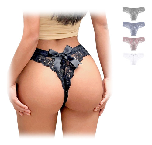 Bragas Sexy Mujer De 4 Piezas Tanga De Encaje Ropa Interior