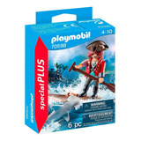 Playmobil 70598 Pirata Con Balsa Y Tiburón Martillo