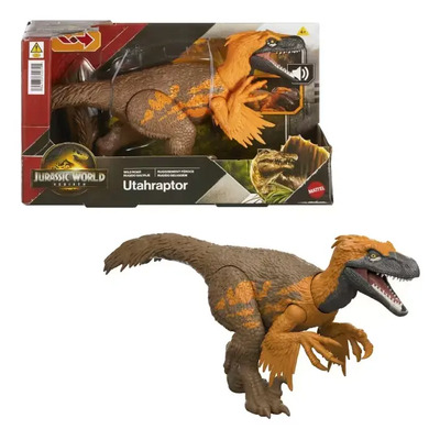 Jurassic World Dinosaurio de Juguete Rebirth Rugido Salvaje Utahraptor para niños de 4 años en adelante | Meses sin interés