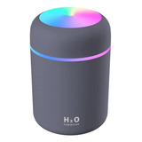 Humidificador Ultrasónico Difusor Aromatizador 300ml Usb Rgb Color Negro