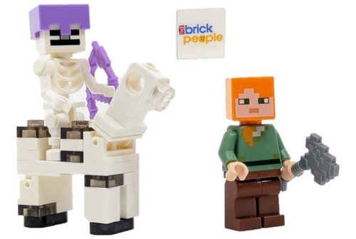 Lego Minecraft: Alex Con Esqueleto Y Caballo Esqueleto En Mi
