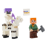 Lego Minecraft: Alex Con Esqueleto Y Caballo Esqueleto En Mi