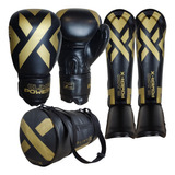 Kit Muay Thai Kickboxing Luva Caneleira Bolsa Olimpo Power-x