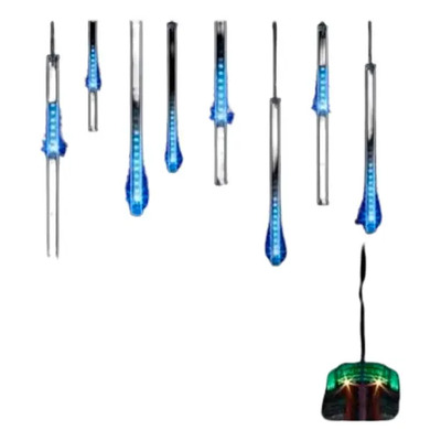 Serie Luces Led Nieve Led 8 Tubos Lluvia Navidad Luz Fría