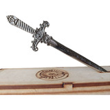 Espada 17cm Maçônica Templário Maçonaria + Suporte De Mesa 