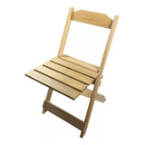 Cadeira Dobrável Em Madeira Bruta Rústica Reforçada + Brinde