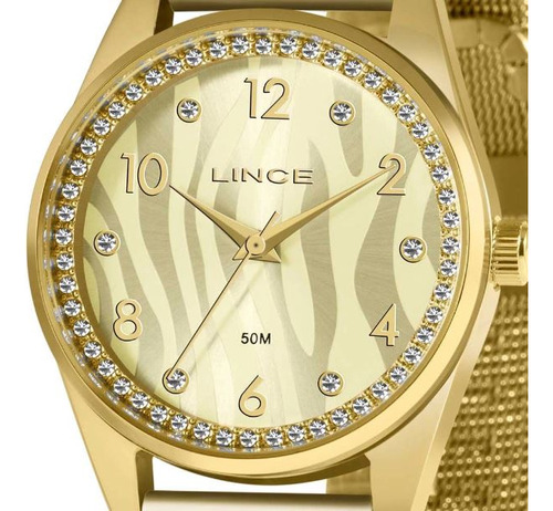 Relógio Lince Feminino Dourado Lrgj137l C2kx