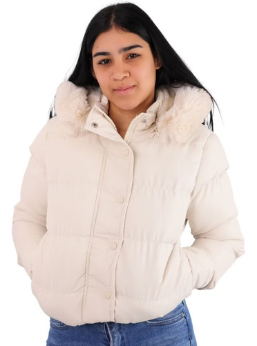 Parka Eco-cuero Con Chiporro Por Dentro con gorro