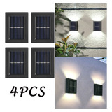 Lámpara De Pared Solar Impermeable Luminaria 4 Piezas/set