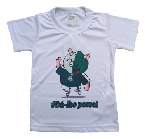 Camiseta Infantil Palmeiras Mascote Licenciado Dá-lhe Porco