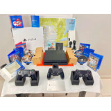 Ps4 Completo+3 Controles Sem Fio+muitos Jogos