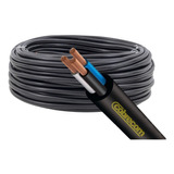 Cabo Elétrico 3x4mm Flexível Pp 3 Vias 4mm Rolos Com 50m Cor Da Cobertura Preto