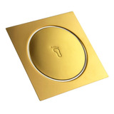 Ralo Inteligente Click Para Banheiro Inox Dourado 9,5x9,5 Cm