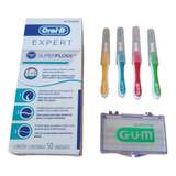 Set 4 Interdentales + 1 Cera Gum Con Superfloss Oral B