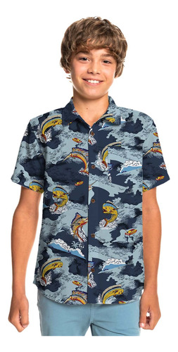 Camisa Rusty Mahi Fish Shirt Jr Niño