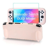 Funda De Silicona Para Nintendo Switch Oled Rosado