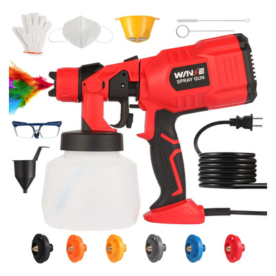 WANSE Pistola Para Pintar Pistol Para Pintar 2m Pistola De Gravedad Pistola Para Pintar Casas Herramientas 6 cabezas de pulverización de cobre puro | Envío gratis