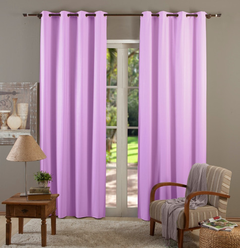 Cortina Rosa Blecaute Blackout 2,80x2,30 Menina Quarto Sala