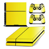 Skin Ps4 Fat Adesivo Película Playstation Brilho Cor Amarelo