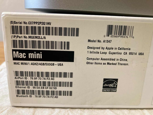 Mac Mini Late 2014 Con Disco Sólido