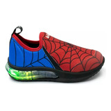 Zapatillas Con Luces Led Spider Man Bibi Niños Del 21 Al 30.