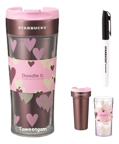 Vaso Starbucks Studded Amor San Valentin Personalizable Nvo