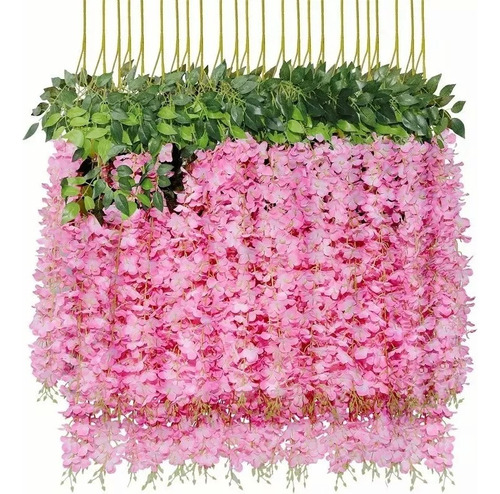 Lote 12pcs Wisteria Artificial Flores Decoración Boda Hogar