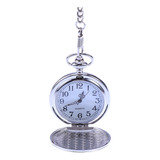 Reloj De Bolsillo De Acero Inoxidable Con Esfera Blanca Y Ár