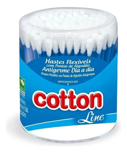 Haste Flexíveis Cotton Line Pote 150 Unidades Higgie Top