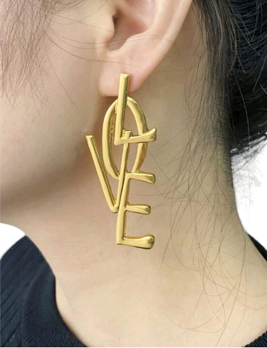 Aretes Largos Con Letra Love