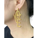 Aretes Largos Con Letra Love