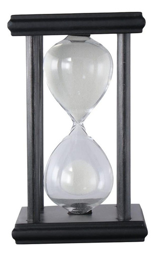 Reloj De Arena De Madera Negro Hourglass Sand Timer Vint [u]