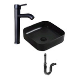 Lavabo Ovalin Egro Ceramico+llave Monomando+cespol Desagüe  