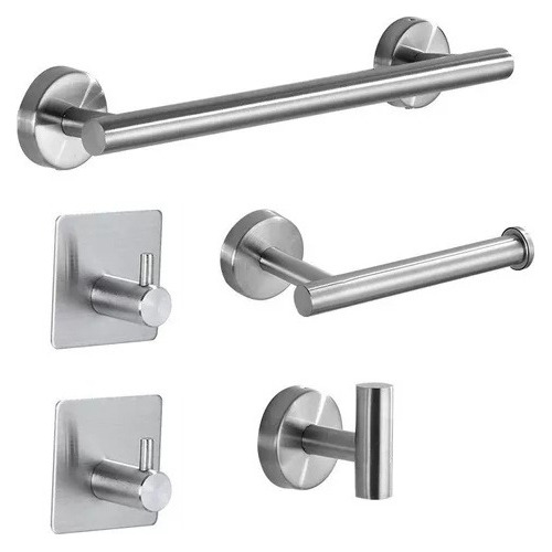 Set5 De Accesorios De Baño Acero Inoxidable Ganchos Toallero