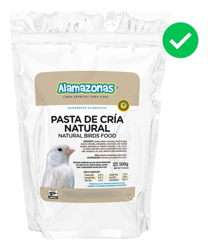 Pasta De Cría Natural Pro 500g Canary Alamazonas