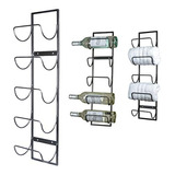 5 botella Montado En La Pared Metal Vino Rack, Toalla Rack