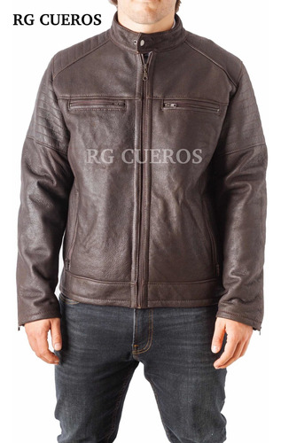 Campera De Cuero Legítimo De Oveja - Racer - Rg Cueros