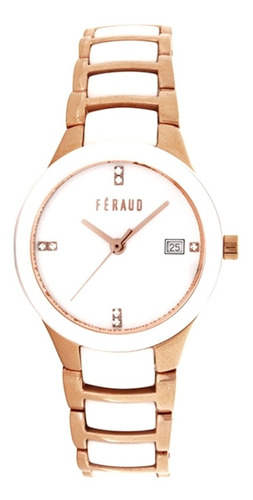 Reloj Feraud Mujer Ceramica Con Rose Cubic