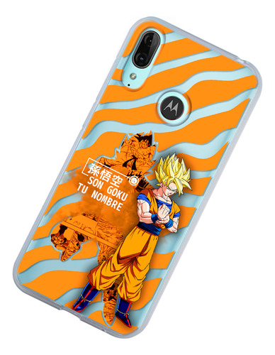 Funda Para Motorola Dragon Ball Z Goku Ssj Con Tu Nombre