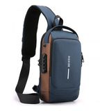 Mochila Pequena Notebook Resistente Masculina Usb Senha