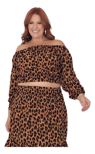 Blusa Cropped Plus Size Manga Longa Ciganinha  Instagram