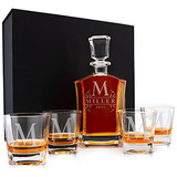 Set Decantador Whiskey Personalizado - 5 Pc Cristal