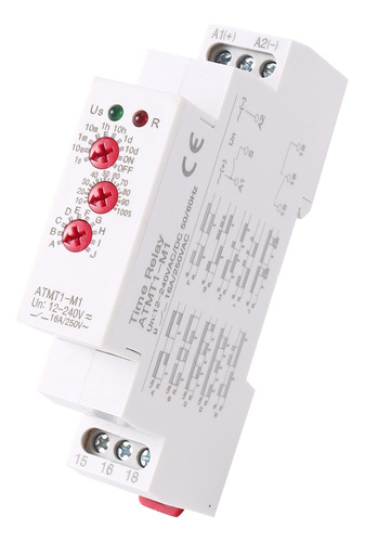 Din Rail Type Time Delay Relay 12-240vac/16a/250