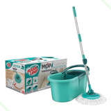 Esfregão Mop Balde Giratório Limpeza Chão Flashlimp 12l