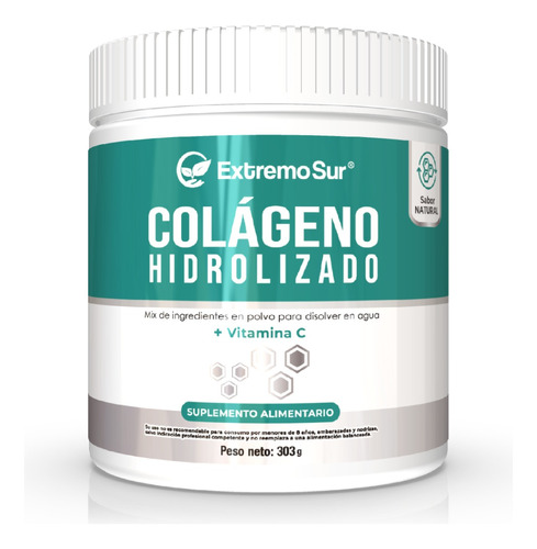 Colágeno Hidrolizado + Vit C, Pote 303 Gramos
