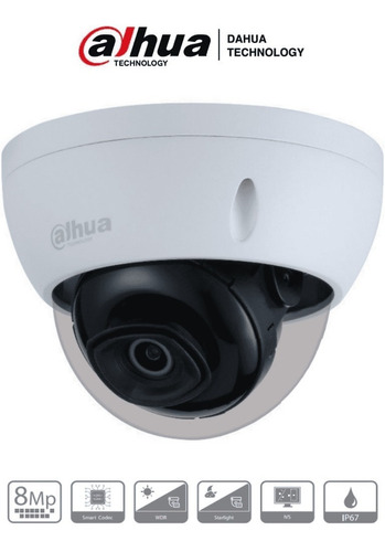 Camara Ip Dahua Domo 8mp 2.8mm Ir30m Ivs Ik10 Ip67 Poe 