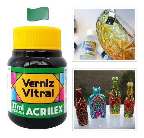 Verniz Vitral 37ml Para Acabamentos Escolha Sua Cor Acrilex