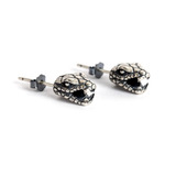 Aretes Gótico Punk Serpiente Víbora Hombre Mujer Plata S925