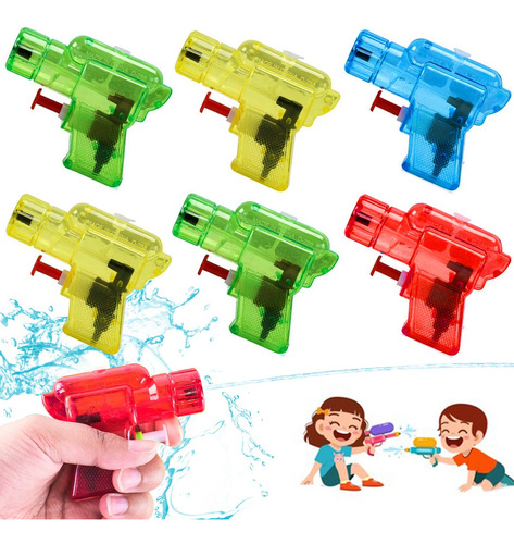 6 Piezas Mini Pistolas De Agua Juguete Pistolitas Para Niños