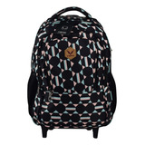 Mochila De Rodinhas Estampada Juvenil Escolar Passeio